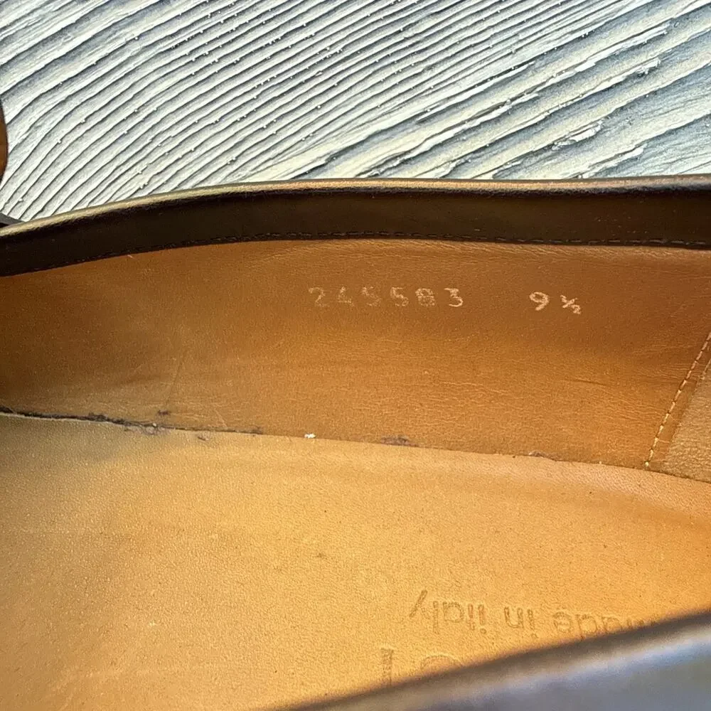 Gucci Hilary Lux Diamante Leather Loafer Mens Shoes 245583 Brown IT 9.5 US 10.5